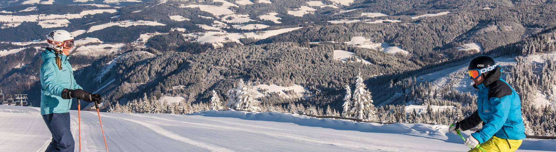 Winter im Lavanttal mit den Ski abfahren