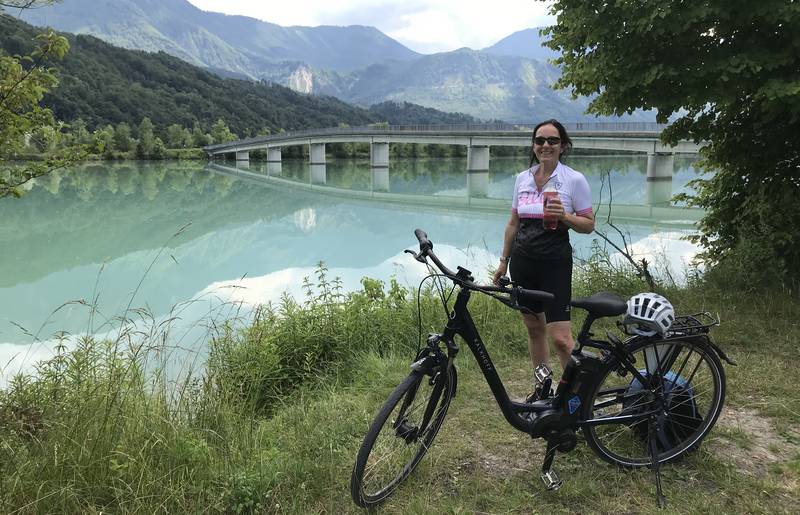 <p>Urlaub im Wohnmobil von Ute Zaworka, Camping Rosental Rož, E-Bike Tour am Drauradweg</p>