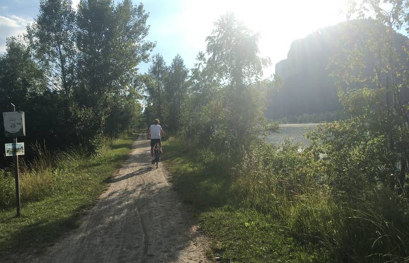 <p>Urlaub im Wohnmobil von Ute Zaworka, Camping Rosental Rož, E-Bike Tour am Drauradweg</p>