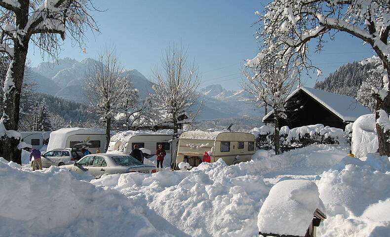 Wintercamping in Kärnten, Camping Schluga