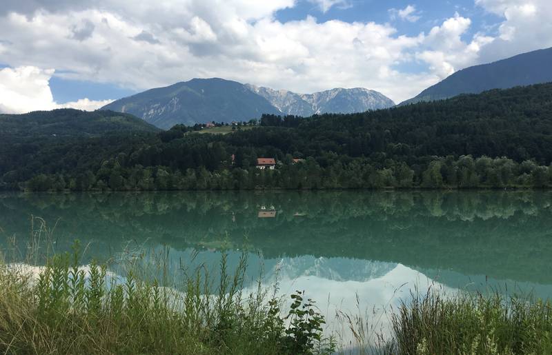 <p>Urlaub im Wohnmobil von Ute Zaworka, Camping Rosental Rož, Radfahren am Drauradweg</p>