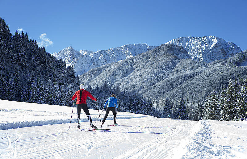 Langlaufen im Winter im Bodental im Rosental