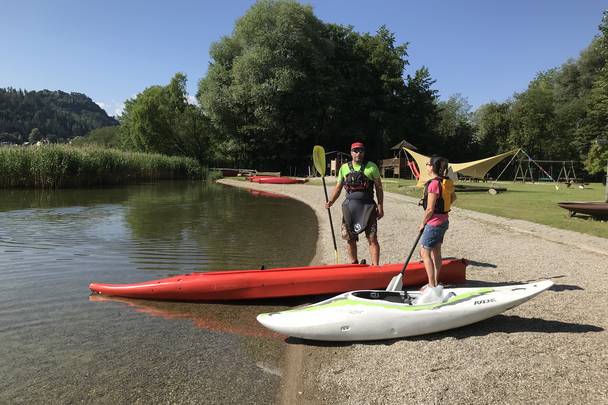 <p>Urlaub im Wohnmobil von Ute Zaworka, Kajaktour am Ossiacher See</p>