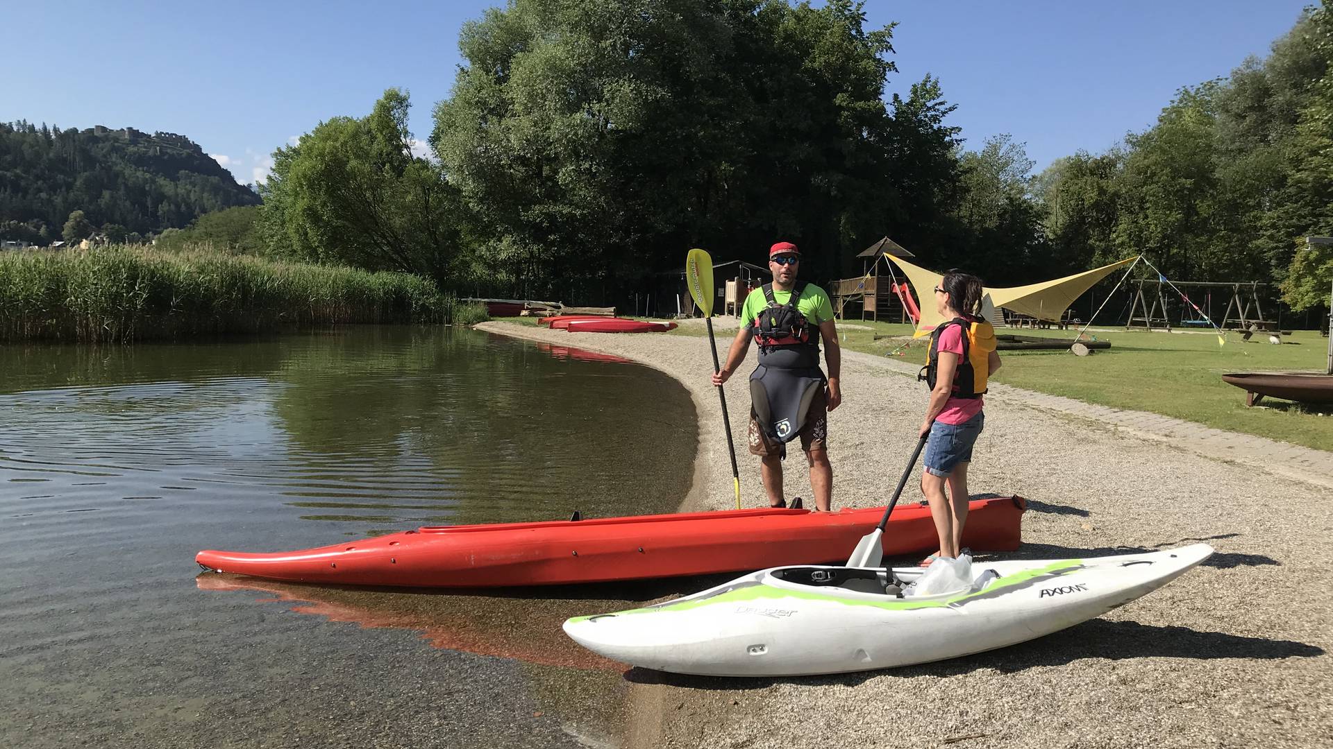 <p>Urlaub im Wohnmobil von Ute Zaworka, Kajaktour am Ossiacher See</p>