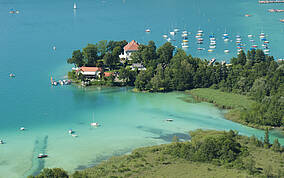 Wörthersee mit Blick auf Maria Loretto