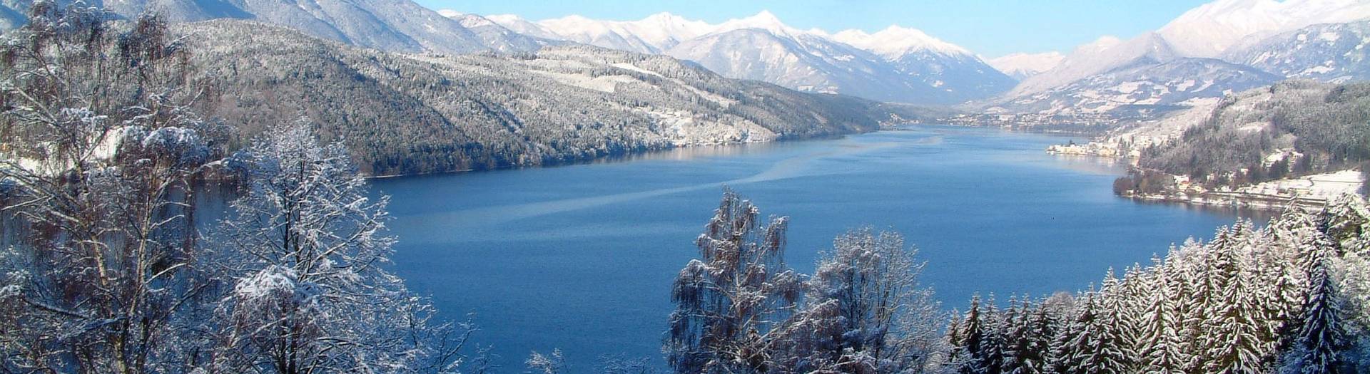 Blick auf den Millstätter See im Winter