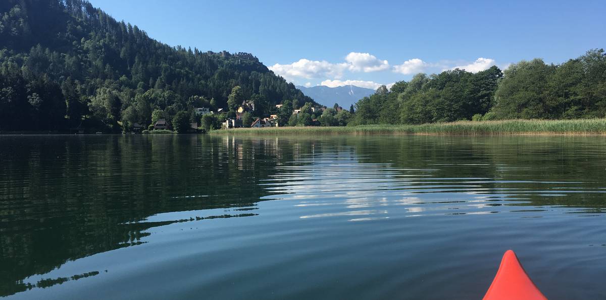 <p>Urlaub im Wohnmobil von Ute Zaworka, Kajaktour am Ossiacher See</p>