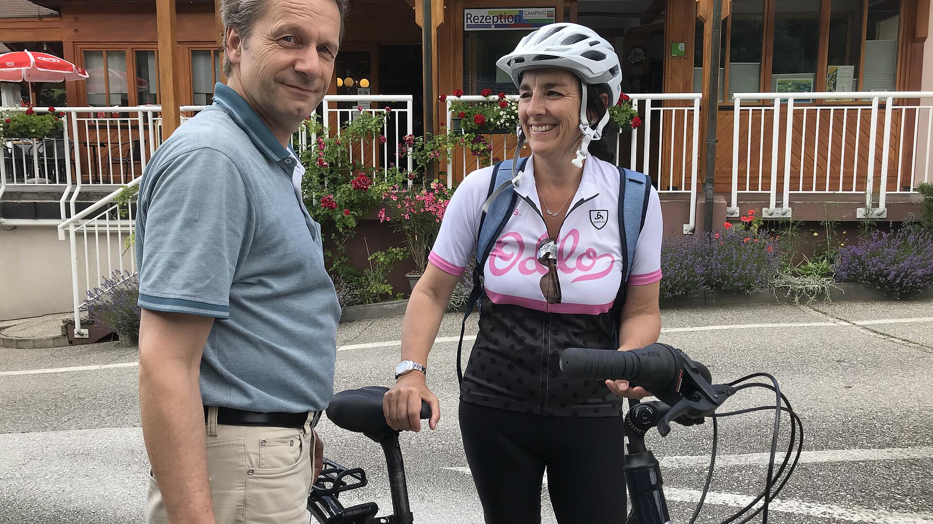 <p>Urlaub im Wohnmobil von Ute Zaworka, Camping Rosental Rož, E-Bike Tour am Drauradweg</p>