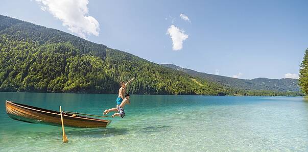 Badespass am Weissensee © Kärnten Werbung, Fotograf Edward Groeger