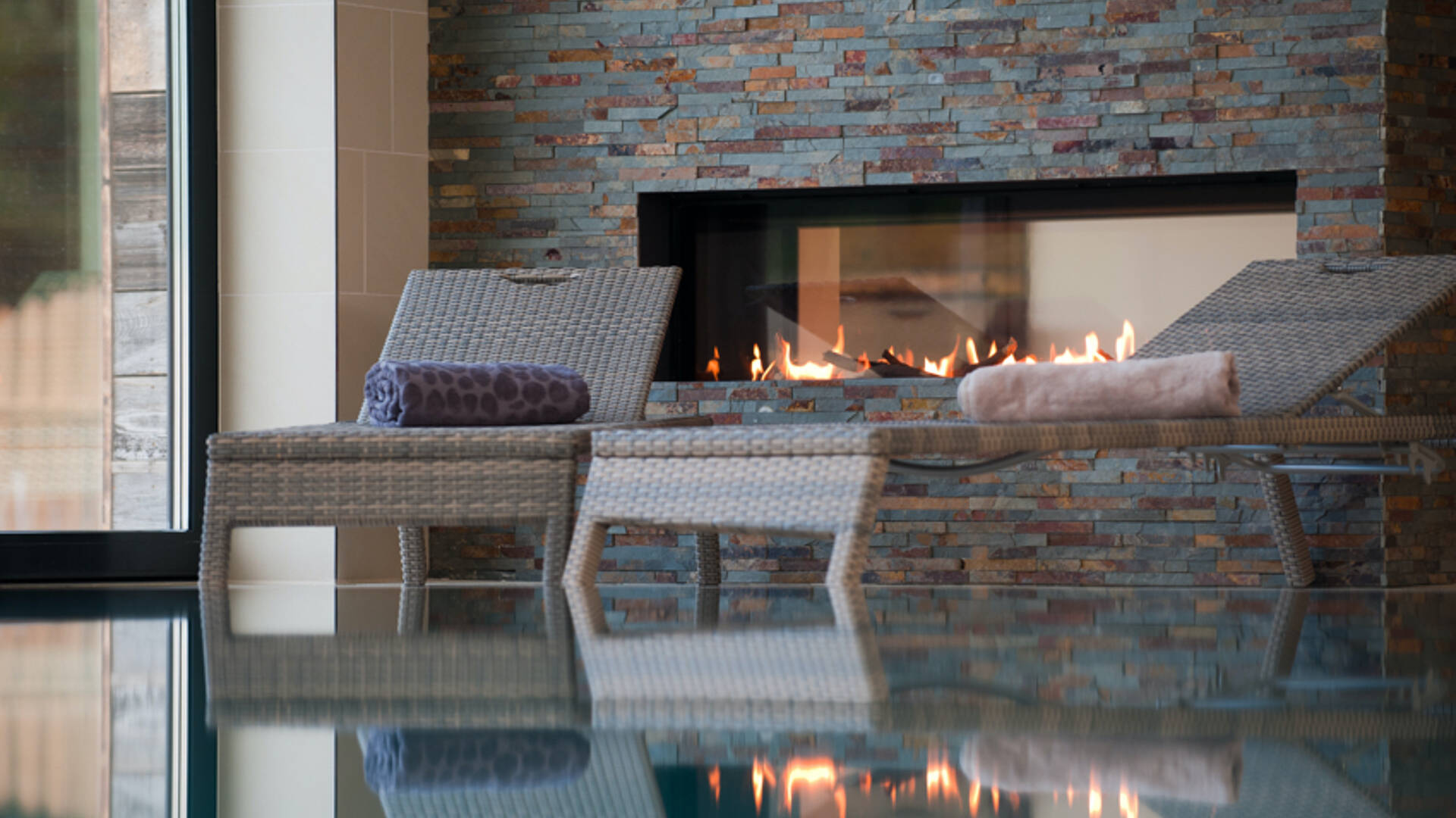 Blick in den Wellnessbereich von Camping Schluga 