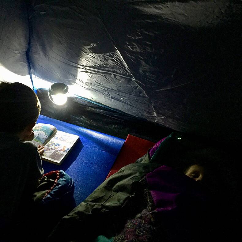 Die Nacht im Zelt