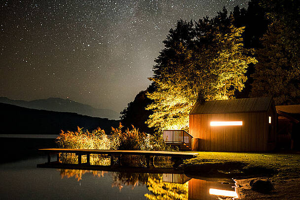 Schilf Biwak in der Region Millstätter See