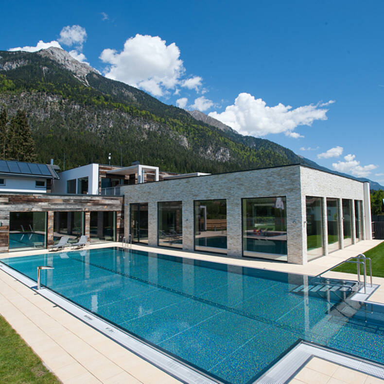 Das Alpine Spa von Camping Schluga von Aussen