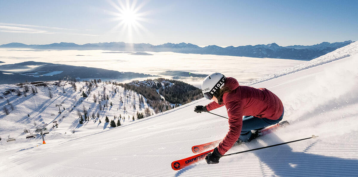 Gerlitzen Alpe Skigenuss bei strahlendem Sonnenschein